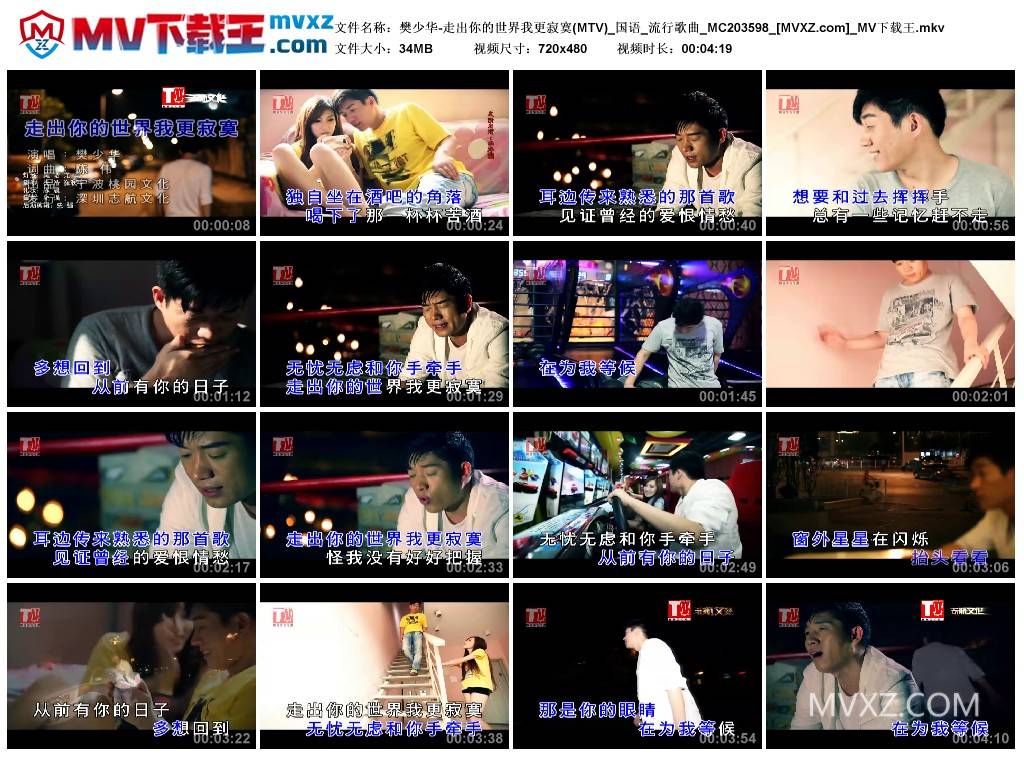 樊少华-走出你的世界我更寂寞(MTV)_国语_流行歌曲_MC203598
